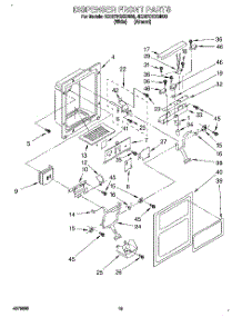 08 - Dispenser Front parts for Whirlpool Refrigerator 4ED27DQXBW00 from AppliancePartsPros.com