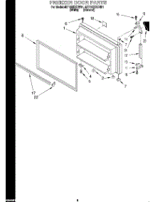 02 - Freezer Door parts for Whirlpool Refrigerator 4ET18ZKXDN01 from AppliancePartsPros.com