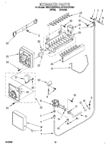 12 - Icemaker, Lit / Optional parts for Whirlpool Refrigerator 4ED27DQXBW00 from AppliancePartsPros.com