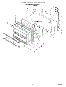 05 - Freezer Door parts for Whirlpool Refrigerator 3VET19ZKBW00 from AppliancePartsPros.com