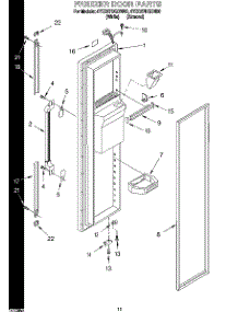 07 - Freezer Door parts for Whirlpool Refrigerator 4YED27DQDW00 from AppliancePartsPros.com