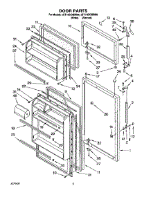 02 - Door parts for Whirlpool Refrigerator 3ET14GKXBN00 from AppliancePartsPros.com