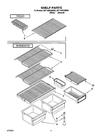 05 - Shelf parts for Whirlpool Refrigerator 3ET14GKXBN00 from AppliancePartsPros.com
