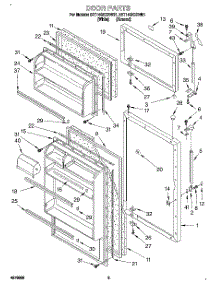 02 - Door parts for Whirlpool Refrigerator 3ET14GKXBN01 from AppliancePartsPros.com