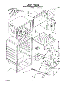 05 - Liner parts for Whirlpool Refrigerator 4ET18ZKXDW01 from AppliancePartsPros.com