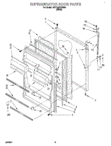 07 - Refrigerator Door, Lit / Optional parts for Whirlpool Refrigerator 3VET19ZKBW00 from AppliancePartsPros.com