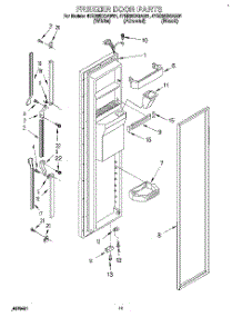 07 - Freezer Door parts for Whirlpool Refrigerator 4YED25DQAW01 from AppliancePartsPros.com