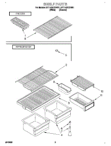 05 - Shelf parts for Whirlpool Refrigerator 3ET14GKXBN01 from AppliancePartsPros.com