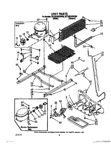 07 - Unit parts for Whirlpool Refrigerator 3ET22DKXWW00 from AppliancePartsPros.com