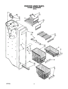 04 - Freezer Liner parts for Whirlpool Refrigerator 3VED29DQAW00 from AppliancePartsPros.com
