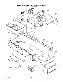 05 - Motor And Ice Container parts for Whirlpool Refrigerator 3VED29DQAW00 from AppliancePartsPros.com