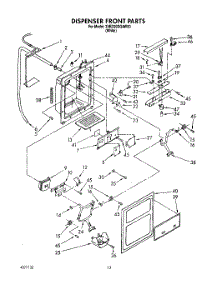 08 - Dispenser Front parts for Whirlpool Refrigerator 3VED29DQAW00 from AppliancePartsPros.com