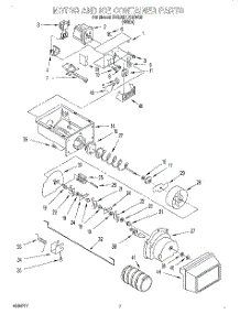 05 - Motor And Ice Container parts for Whirlpool Refrigerator 3VED27DQEW00 from AppliancePartsPros.com