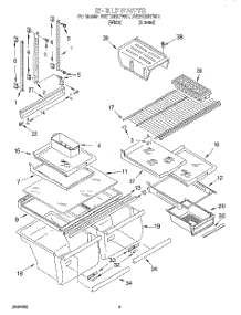03 - Shelf parts for Whirlpool Refrigerator 3VET23DKFN01 from AppliancePartsPros.com