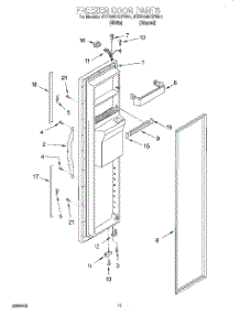 07 - Freezer Door parts for Whirlpool Refrigerator 4YED25DQFW01 from AppliancePartsPros.com