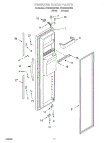 07 - Freezer Door parts for Whirlpool Refrigerator 4YED25DQFW02 from AppliancePartsPros.com