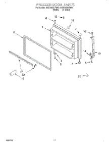 06 - Freezer Door, Lit / Optional parts for Whirlpool Refrigerator 3VET23DKFN00 from AppliancePartsPros.com