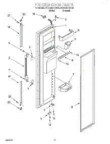 08 - Freezer Door parts for Whirlpool Refrigerator 3VED23DQEN00 from AppliancePartsPros.com