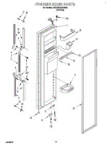 07 - Freezer Door parts for Whirlpool Refrigerator 3ED27DQXBW00 from AppliancePartsPros.com