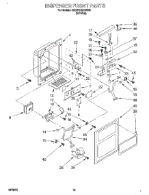 08 - Dispenser Front parts for Whirlpool Refrigerator 3ED27DQXBW00 from AppliancePartsPros.com