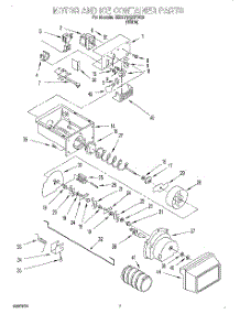 05 - Motor And Ice Container parts for Whirlpool Refrigerator 3ED27DQXFW00 from AppliancePartsPros.com