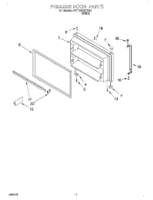 06 - Freezer Door, Lit / Optional parts for Whirlpool Refrigerator 3VET20DKFW02 from AppliancePartsPros.com
