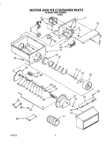 05 - Motor And Ice Container parts for Whirlpool Refrigerator 3VED27DQAW00 from AppliancePartsPros.com