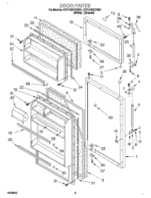02 - Door parts for Whirlpool Refrigerator 4ET14GKXBW01 from AppliancePartsPros.com