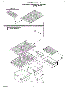 05 - Shelf parts for Whirlpool Refrigerator 4ET14GKXBW01 from AppliancePartsPros.com
