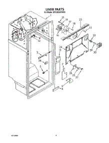 03 - Liner parts for Whirlpool Refrigerator 3ET22DKXVW00 from AppliancePartsPros.com