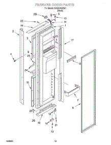08 - Freezer Door parts for Whirlpool Refrigerator 3XARG488G01 from AppliancePartsPros.com