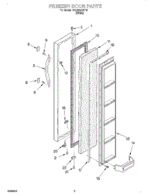 06 - Freezer Door parts for Whirlpool Refrigerator 3XARG478F01 from AppliancePartsPros.com