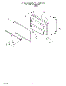 06 - Freezer Door, Lit / Optional parts for Whirlpool Refrigerator 3VET20DKFW01 from AppliancePartsPros.com