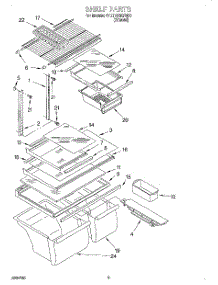 05 - Shelf, Lit / Optional parts for Whirlpool Refrigerator 4YET18GKFN00 from AppliancePartsPros.com
