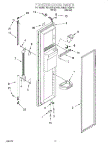 07 - Freezer Door parts for Whirlpool Refrigerator 4YED27DQDW01 from AppliancePartsPros.com