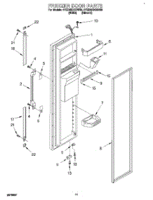 07 - Freezer Door parts for Whirlpool Refrigerator 4YED25DQDW00 from AppliancePartsPros.com