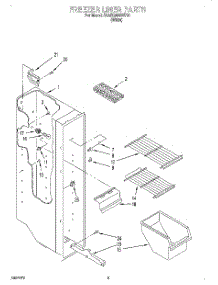 03 - Freezer Liner parts for Whirlpool Refrigerator 3XARG496WP01 from AppliancePartsPros.com