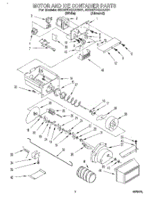 05 - Motor And Ice Container parts for Whirlpool Refrigerator 3ED27DQXAW01 from AppliancePartsPros.com