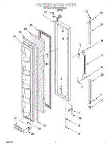 05 - Freezer Door parts for Whirlpool Refrigerator 3XARG496WP01 from AppliancePartsPros.com