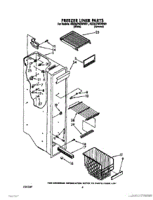 05 - Freezer Liner parts for Whirlpool Refrigerator 4ED25PWXWW01 from AppliancePartsPros.com