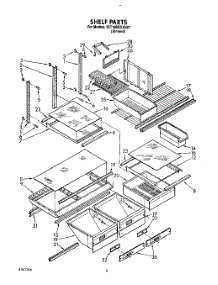 05 - Shelf, Lit / Optional parts for Whirlpool Refrigerator 3ET18DKXXN01 from AppliancePartsPros.com