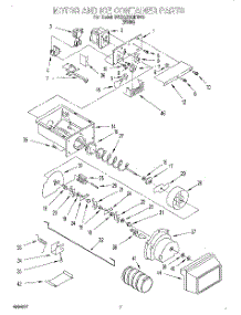 05 - Motor And Ice Container parts for Whirlpool Refrigerator 3VED27DQDW00 from AppliancePartsPros.com