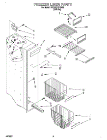 04 - Freezer Liner parts for Whirlpool Refrigerator 3VED27DQBW00 from AppliancePartsPros.com