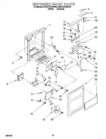 08 - Dispenser Front parts for Whirlpool Refrigerator 3ED27DQXDN00 from AppliancePartsPros.com