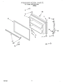 06 - Freezer Door, Lit / Optional parts for Whirlpool Refrigerator 3VET21DKDW03 from AppliancePartsPros.com