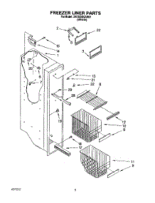 04 - Freezer Liner parts for Whirlpool Refrigerator 3VED23DQAW01 from AppliancePartsPros.com