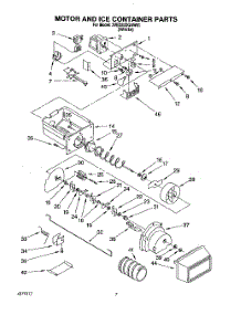 05 - Motor And Ice Container parts for Whirlpool Refrigerator 3VED23DQAW01 from AppliancePartsPros.com