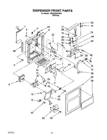 08 - Dispenser Front parts for Whirlpool Refrigerator 3VED23DQAW01 from AppliancePartsPros.com