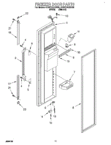 07 - Freezer Door parts for Whirlpool Refrigerator 4ED27DQXDW00 from AppliancePartsPros.com