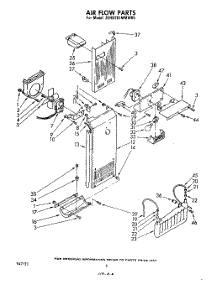 04 - Air Flow parts for Whirlpool Refrigerator 3EHD261MMWR0 from AppliancePartsPros.com